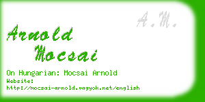 arnold mocsai business card